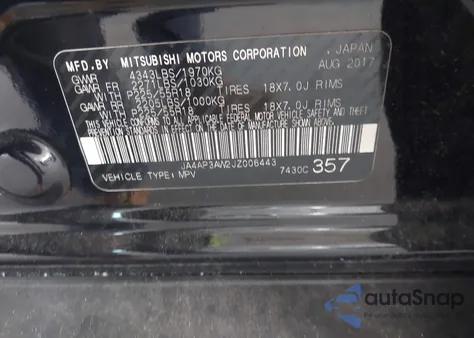 2018 Mitsubishi Outlander Sport 2.4 Se from USA, damaged, VIN JA4AP3AW2JZ006443